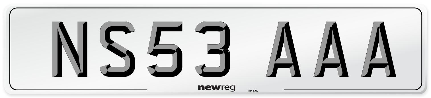 NS53 AAA Number Plate from New Reg